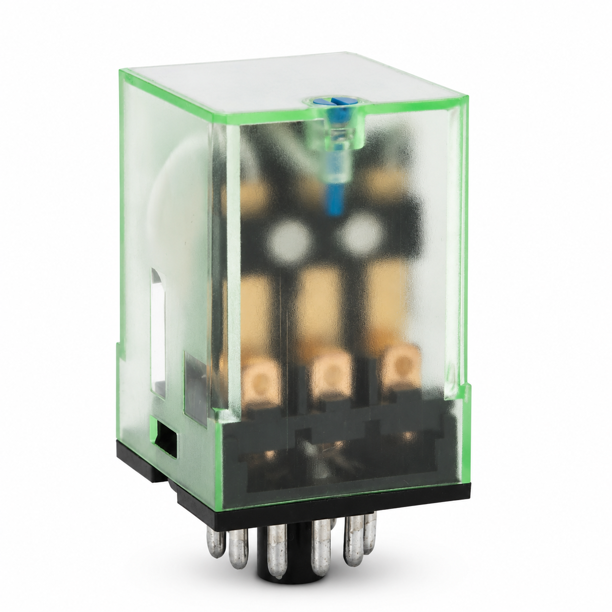 Relay elektromagnetik kecil NJDC-12 dengan tombol uji