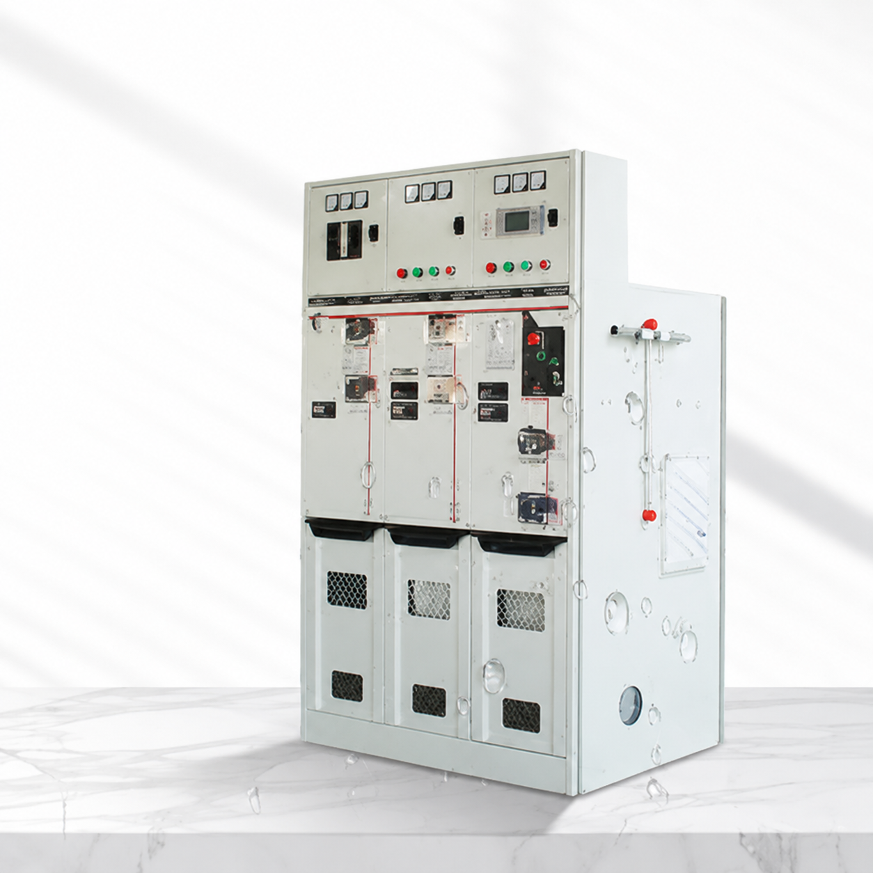 Pemutus Vakum / Panel Switchgear Tegangan Tinggi / Ring Main Unit (RMU) Tegangan Tinggi Konfigurasi Satu Masukan-Dua Keluaran XGN15-12/10 kV - 4
