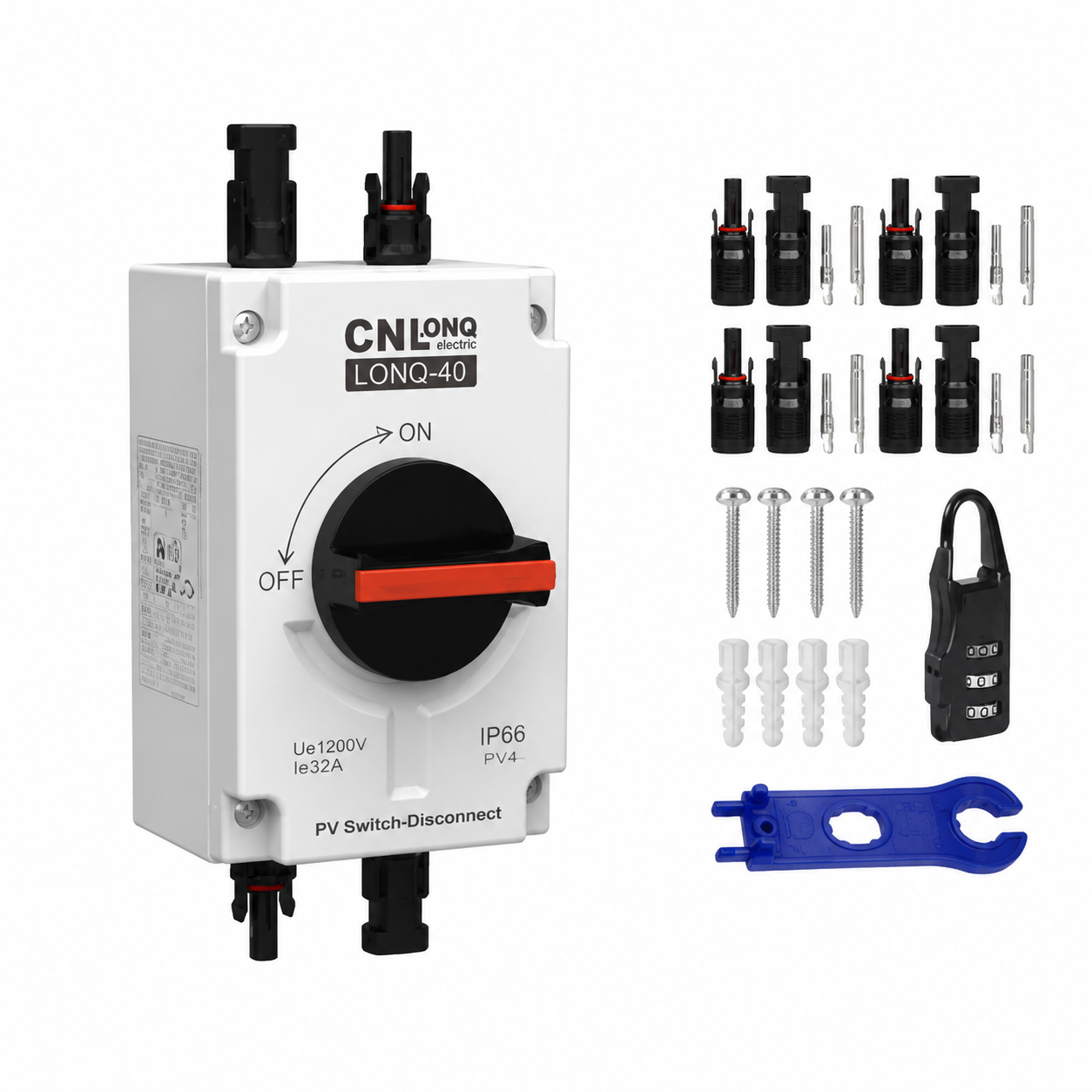 Pemutus Isolasi untuk Fotovoltaik Luar Ruangan, DC1200 V, 32 A, IP66 - 7
