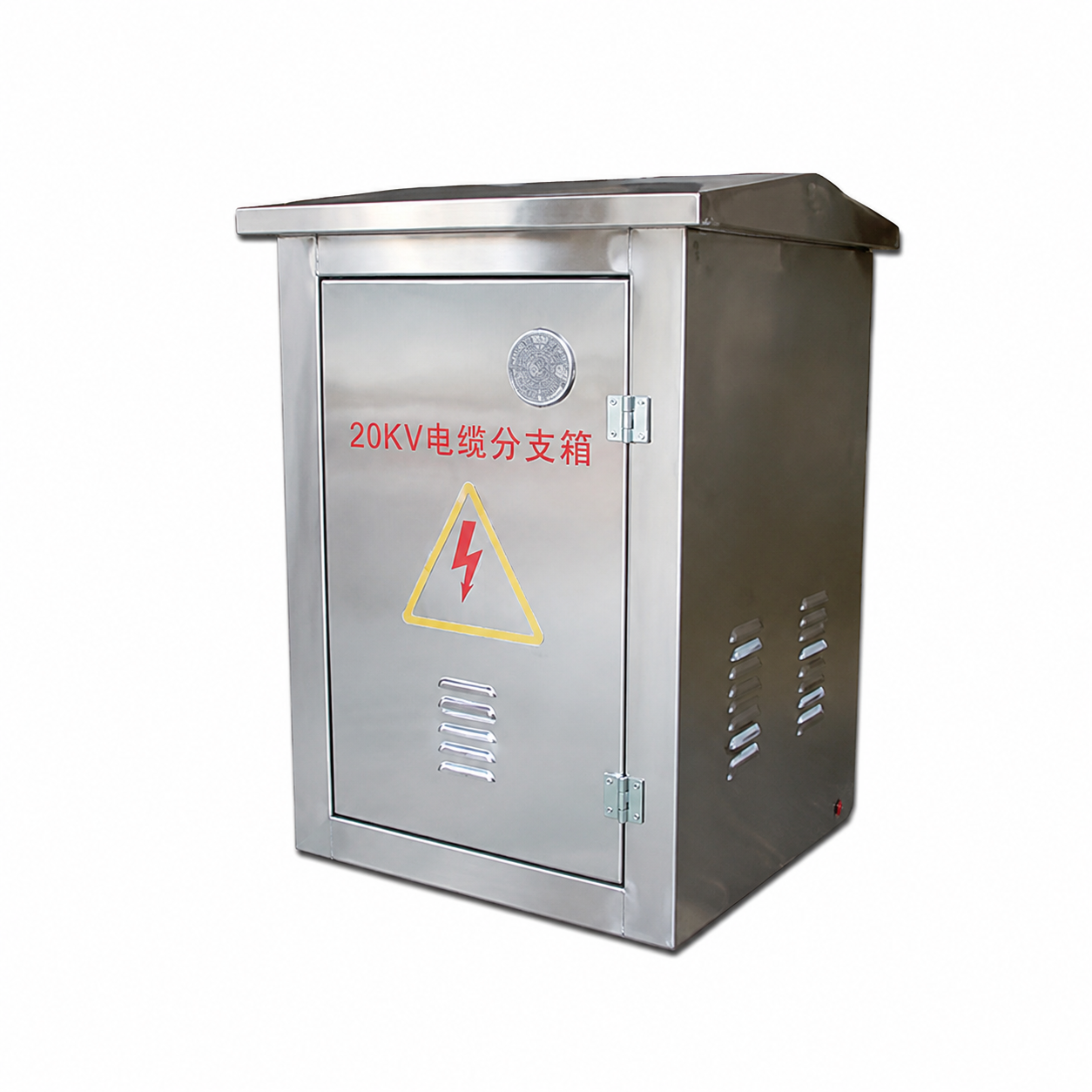 Kotak cabang kabel tipe Eropa / kotak percabangan kabel — konektor depan tipe sentuh-aman, konektor belakang tipe terlindung (shielded), konfigurasi satu masuk–tiga keluar, 20 kV - 4