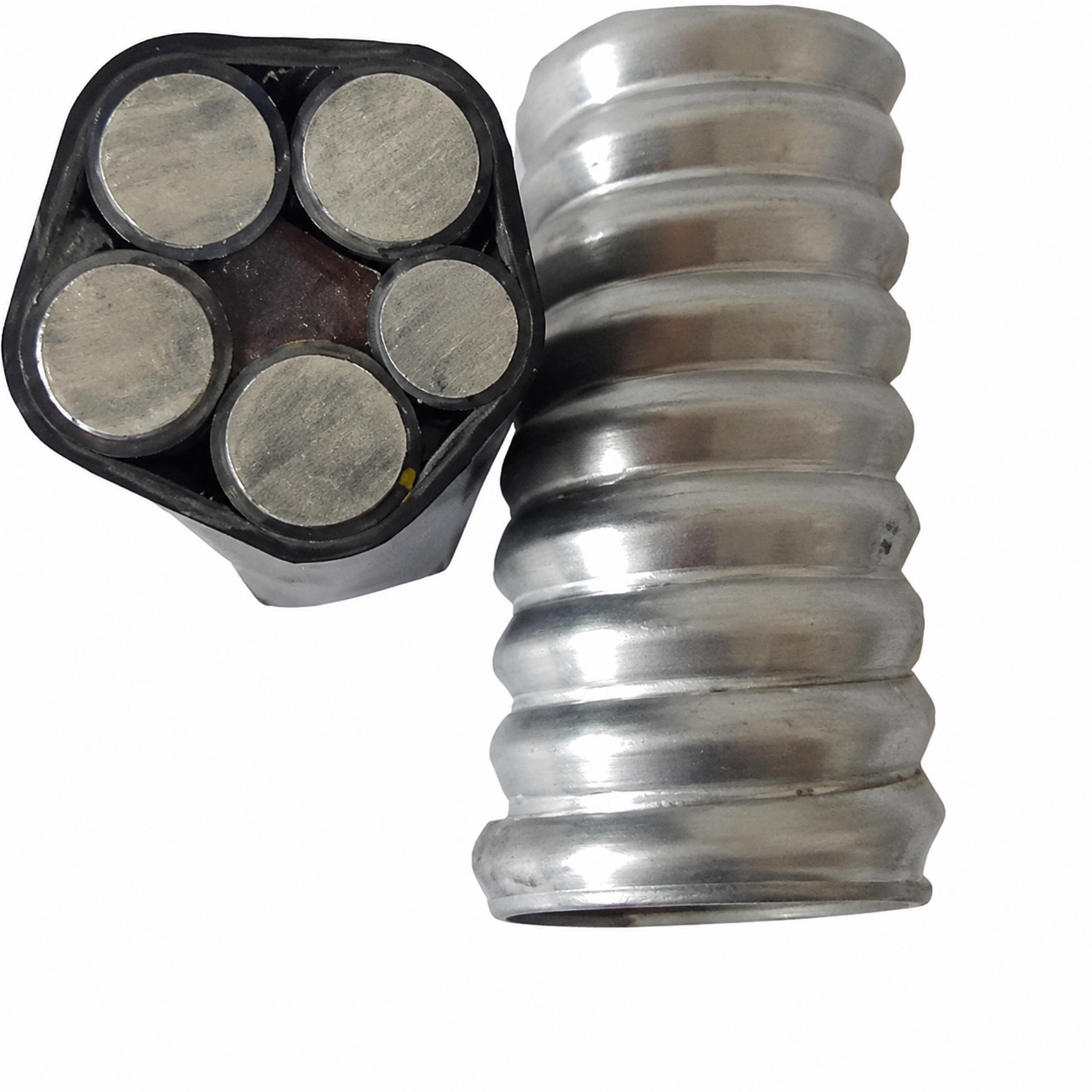 Kabel listrik tegangan tinggi XLPE berbahan aluminium alloy, kelas tegangan 33 kV, berpenguat logam non-magnetik, tipe YJLHY72 - 5