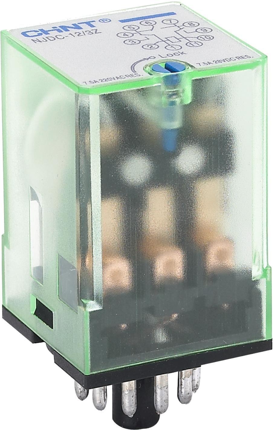 Relay elektromagnetik kecil NJDC-12 dengan tombol uji - 7