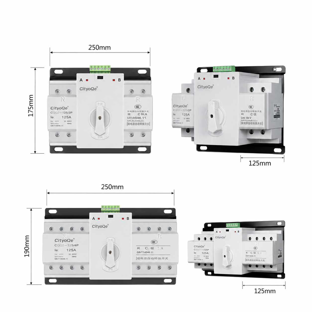Saklar Pemindah Otomatis Dua Sumber Daya / Inverter 220 V / 63 A / 125 A - 4