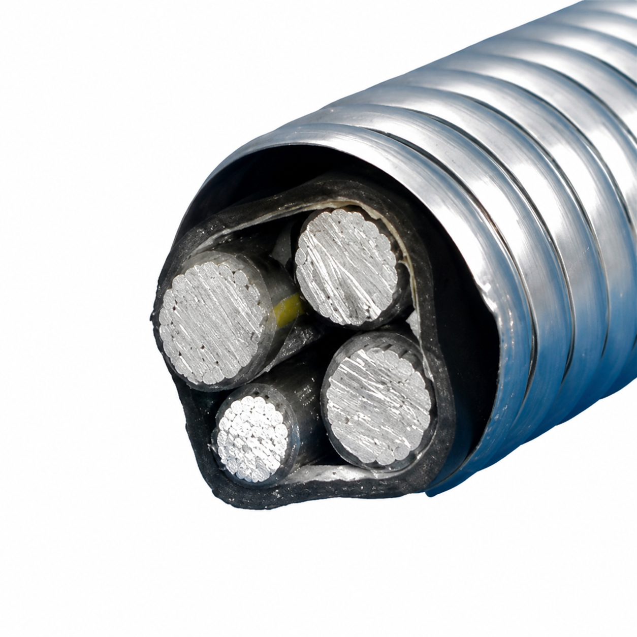 Kabel listrik tegangan tinggi XLPE berbahan aluminium alloy, kelas tegangan 33 kV, berpenguat logam non-magnetik, tipe YJLHY72 - 6