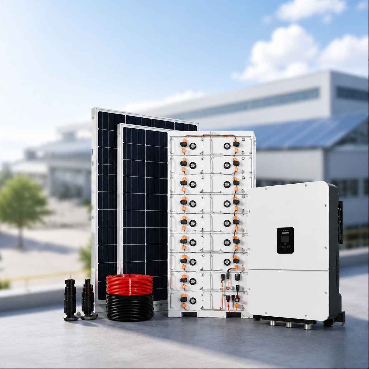 Sistem Fotovoltaik dan Penyimpanan Energi untuk Pengaturan Beban Puncak–Beban Dasar serta Pasokan Darurat bagi Sektor Industri dan Komersial: 200 kW, 300 kW, 500 kW