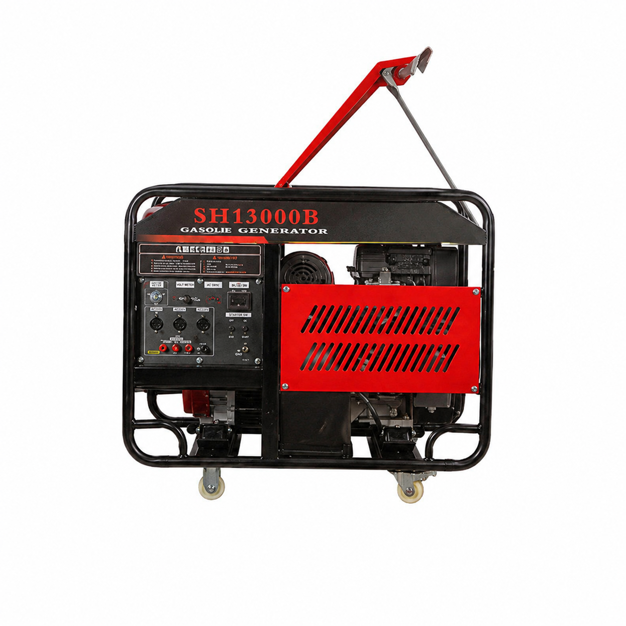 Generator bensin dua silinder E dengan sistem start tiga fasa, tersertifikasi uji nasional Tiongkok, 10 kW / SH13000 - 3
