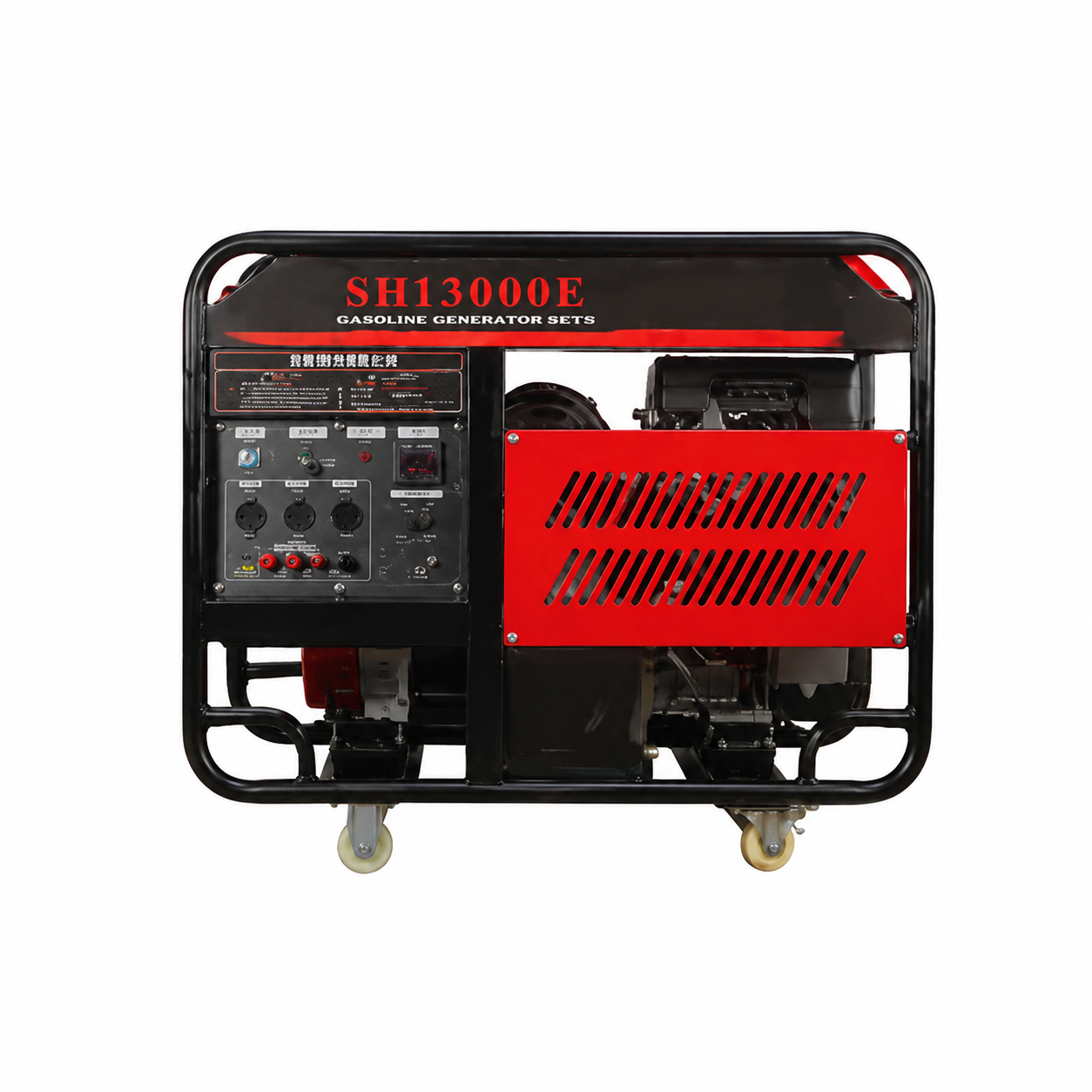 Generator bensin dua silinder E dengan sistem start tiga fasa, tersertifikasi uji nasional Tiongkok, 10 kW / SH13000 - 6